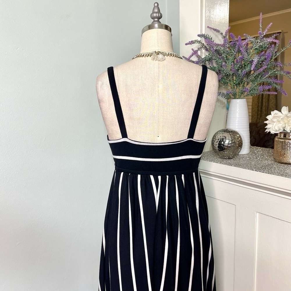Soma Striped Maxi Dress Black & White Sundress Size Small - Picture 6 of 9